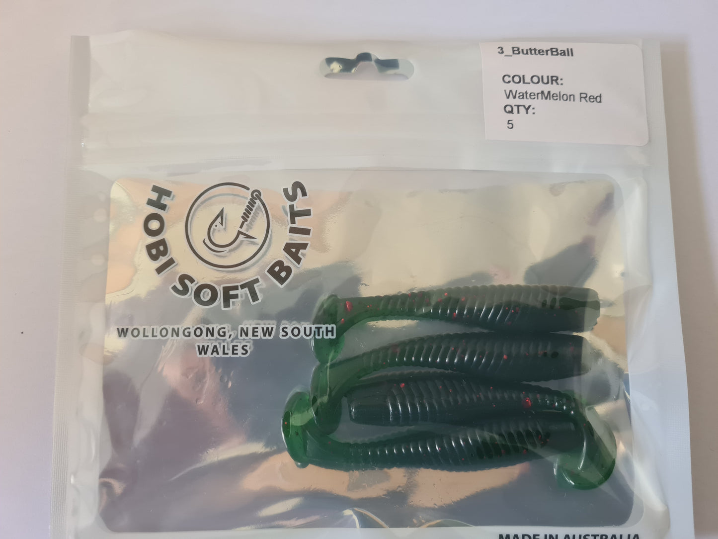 Hobi Soft Baits Butter Ball in 3 inch Watermelon