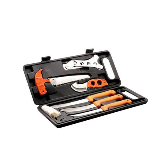 Buffalo River Hunting Knife Set With Sharpener - In A Hard Plastic Case
