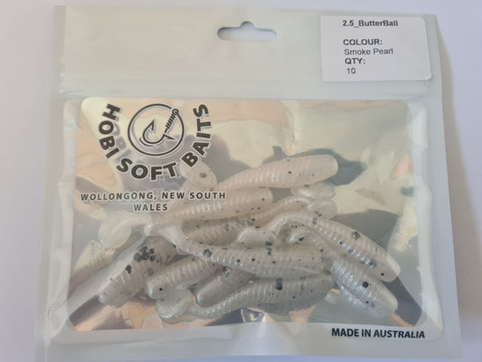 Hobi Soft Baits Butter Ball 2.5 inch Smokey Pearl