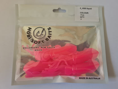 Hobi Soft Baits Squid 5inch Pink