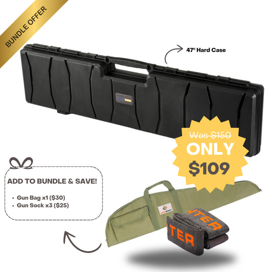 Tough Move 47-inch Stackable Hard Rifle Case Bundle - Rifle Bag, Gun Sock