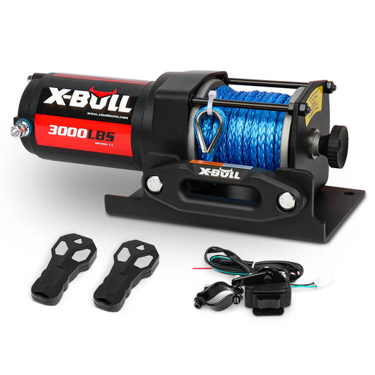 X-BULL Electric Winch 12V 3000lbs/1360kg Synthetic Rope