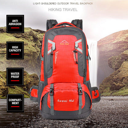 60L Waterproof Outdoor Hiking Backpack Camping Outdoor Trekking Bag(Red)